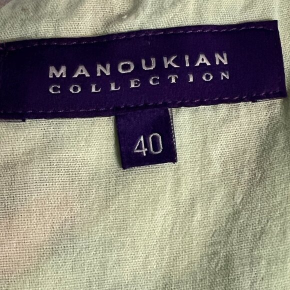 Manoukian Collection Women's Sheath Dress Green Floral Sleeveless Size Medium - Picture 5 of 11